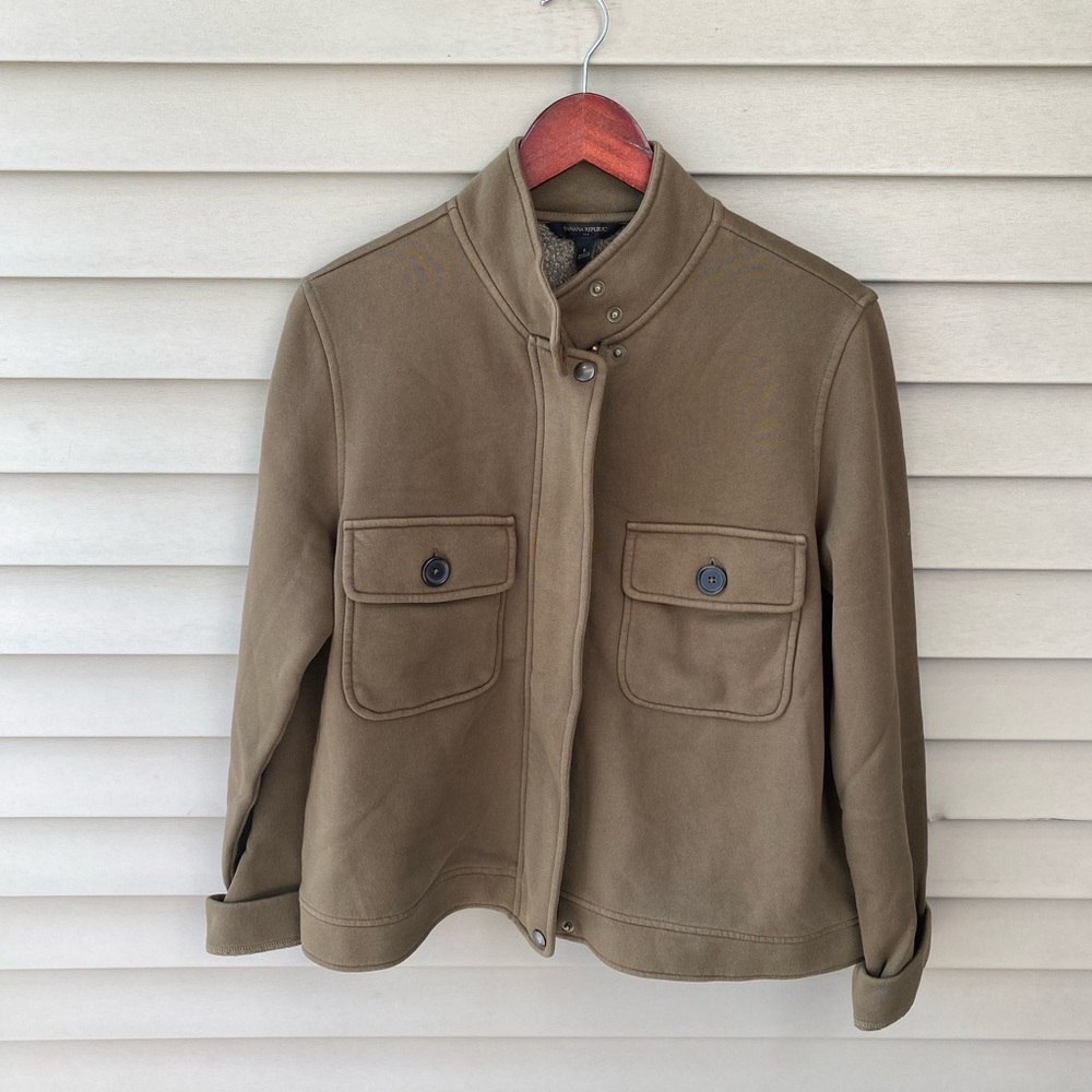 🌈 BNWT Banana Republic Fabric Utility Jacket in Hunter Green